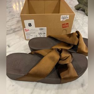 FitFlop Piper Satin Bronze Slide